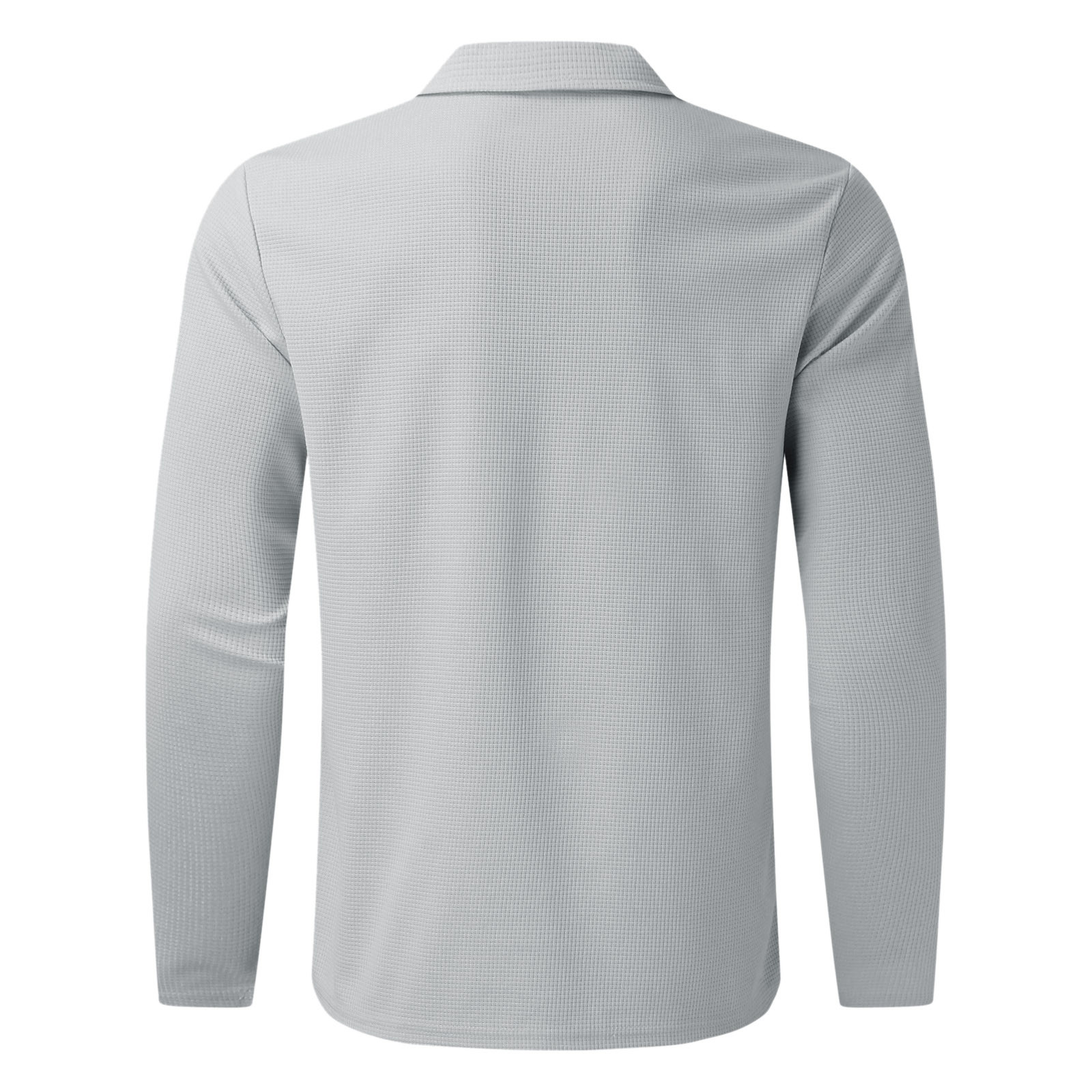 thumbnail image 5 of Camisa informal de manga larga para hombre: cuello vuelto, detalle de cremallera, color liso, poliéster, oficina/ocio, tallas 10-20 (EE. UU.), 5 of 5